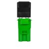 Set of 3 Mini Green Trash Cans with Lid & Wheels for Wrestling Action Figures