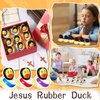 Hungdao 24 Pcs Jesus Rubber Duck 2.36 Inch Christian Ducks Figurines Mini Jesus Loves You Rubber Ducks for Church Religious Christian Events Easter Party Favors