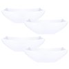 PLASTICPRO Disposable 32 ounce Square Serving Bowls, Party Snack or Salad Bowl, Medium Plastic Elegant White Pack of 4