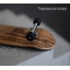 Teak Tuning Apex All Terrain Polymer (ATP) Fingerboard Wheels - New Street Shape, 65D - 7.7mm Diameter - ABEC-9 Stealth Bearings - Made in The USA - Pitch Black Colorway