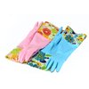 Finnhomy Household Gloves Latex free cleaning Gloves with soft fiber lining extra long cuff 15" and Vinyl Textured Grip 2 PairSmall