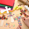 Blueweenly 30 Sets Cross Crafts for Kids DIY Christian Jesus Crafts Bible Crafts Sunday School Vbs Supplies Religious Wooden Cross Sticky Boards with Tissue Paper Beads Gift for Church Activities
