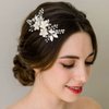 SWEETV Wedding Hair Comb Clip Bridal Crystal Wedding Hair Accessories for Brides and Bridesmaid, Silver