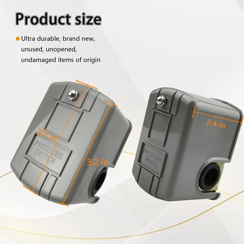40-60PSI 110V-230V Water Pump Pressure Control Switch,Pressure Control Switch with Adjustable Double Spring Water,Pump Pressure Switch for Water Pump,Well Pressure Switch For Home And Garden