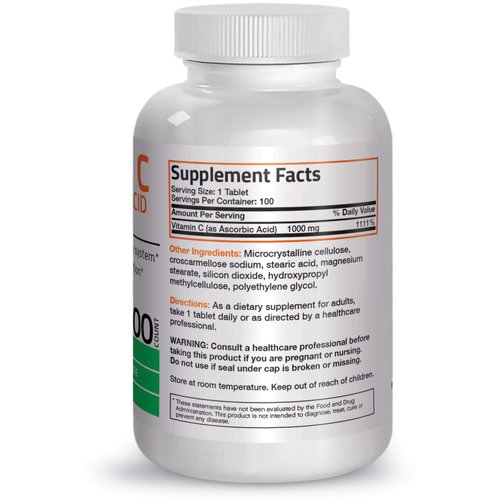 Vitamin C 1000 mg Premium Non-GMO Ascorbic Acid - Maintains Healthy Immune System, Supports Antioxidant Protection - 100 Tablets