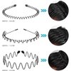 BWESOO Black Men Fashion Metal Wavy Headband Reusable Hair Band Hoop Party Hairpins Headwear Hair Accessories Deft Fashion Headbands Simple Elastic Non Slip Head Band Headwear
