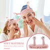 WLLHYF Spa Headband Facial Makeup Head Band Microfiber Soft Coral Fleece Head Wraps Snail Cartoon Cute Hair Accessories Elastic Skincare Hair Band for Women Girls Washing Face Beauty (Pink)