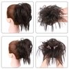 HMD Tousled Updo Messy Bun Hair Piece Hair Extension Ponytail With Elastic Rubber Band Updo Extensions Hairpiece Synthetic Hair Extensions Scrunchies Ponytail Hairpieces for Women(Dark Brown)