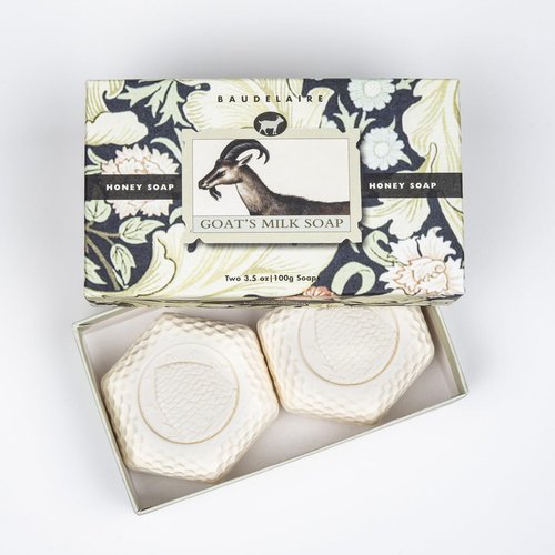 Baudelaire Honey Soap, Goats Milk, 2 Bar Set