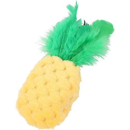 Pineapple Shape Cat Chew Toy - Cat Catnip Molar Toys Teeth Cleaning Toy Pet Bite Resistant Pet Supplies,Fun Toy for Cat Exercise Interactive Toys Cat Plush Playing Toy for Cat Kitten Pet Yellow