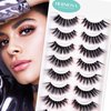 Hermosa Hollywood Glam, Vegan Mink False Eyelashes with 10 Pairs, Silk Materials and black and Brown hairs mixes, Black Cotton Band with Light weight Hair, Reusable for over 20 times HMC02