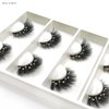 FQNing sparkle mink lashes with jewels, glamorous glitter rhinestone cat-eye eyelashes 4 pairs (Fancy Diamond)