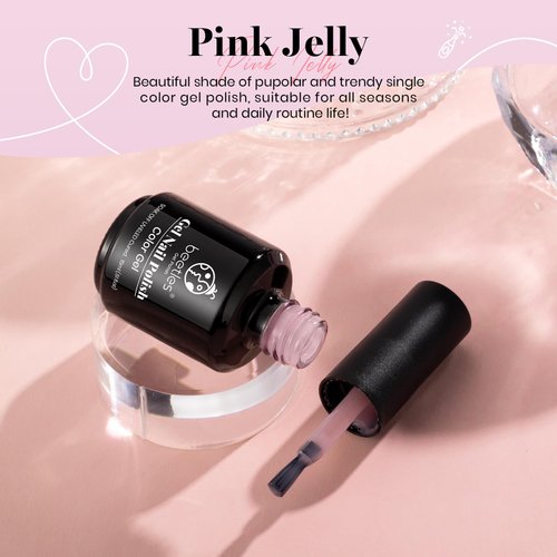 Beetles Neutral Gel Nail Polish 15ml Nude Pink Polish Set Pink Jelly Soak Off U V LED Nail Lamp Translucent Nail Art Gel