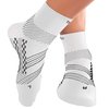 TechWare Pro Compression Socks - Ankle Support for Men & Women with Arch Supports for Plantar Fasciitis. Foot Pain Support for Injury Recovery. (White Med)