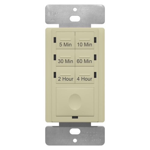 ENERLITES Countdown Timer Switch, Fan Switch Timer, Wall Light Timer Switch, Bathroom Timer Switch, 5 min – 4 hours, Night Light LED Indicator, Neutral Wire Required, UL Listed, HET06-I, Ivory