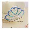 Beetoo Princess Tiara Comb, 2PCS Crystal Rhinestone Crown Hair Comb, Mini Crown Rhinestone Hair Comb for Women (Blue)