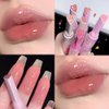 Petansy 6 Colors Jelly Lipstick Heart Shape Lipstick Set Plumping Serum Lip Balm Ultra Hydrating Smooth Lip Gloss for Women Makeup (6 Colors/Set)