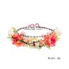 Lofruiin Women's Bohemian Simulated Rose Flower Wreath Adjustable Rose Flower Headband Seaside Party Floral Headpiece (A- Red)