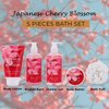 Draizee Heel Spa Basket For Women - 10 Pcs Cherry, Lavender Scent Scented Spa Bath Essentials w/ Spa Baskets for Women Shower Gel, Bubble Bath, Body Butter & Lotion, Soft Bath Puff