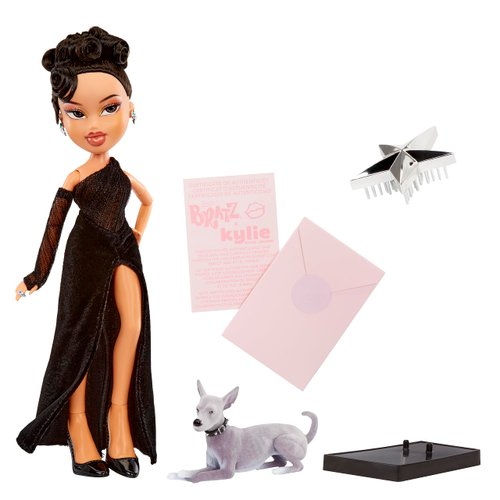 Bratz x Kylie Jenner Night Fashion Doll with Evening Gown, Pet Dog, and Poster