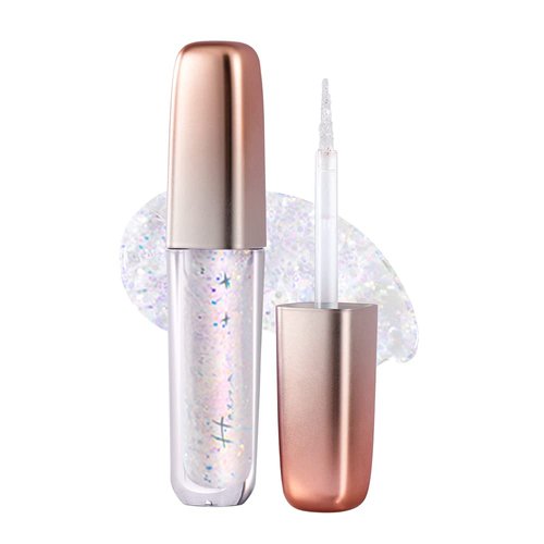 HEXZE Liquid Glitter Eyeshadow, Metallic Glitter Shimmer Eye Looks Waterproof Long Lasting Quick-Drying Sparkling Eye Shadow Makeup (2g) L01