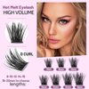 Dedila 96pcs Mixed 8-10-12-14mm/10-12-14-16mm Thick Base Dramatic Black Soft Cluster Individual False eyelashes Wide Stem 5D Volume Eye Lashes Extensions (8-10-12-14mm)