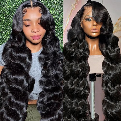 yesbest Body Wave Lace Front Wigs Human Hair 26 Inch 13x4 HD Transparent Lace Frontal Human Hair Wigs Glueless Wigs Human Hair Pre Plucked 180% Density Body Wave Lace Front Wig