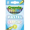 Crayola Pastel Crayons (8ct), Specialty Crayons for Kids, Art Supplies, Pair with Coloring Books, Gift for Kids, Ages 3, 4, 5