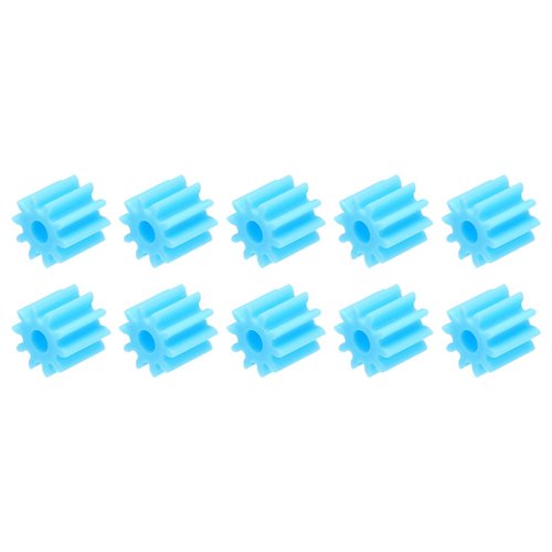 MECCANIXITY 10Pcs Plastic Gears 10 Teeth Plastic Shaft Gears Model 102AA Reduction Gear for RC Car Model DIY Robot,Blue Module 0.5