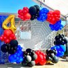 60PCS Blue Red and Black Balloons,Blue Red and Black Balloon Arch Kit Red Black and Blue Birthday Decorations,Suitable for Hero Party Birthday Shower Graduation Party Decorations