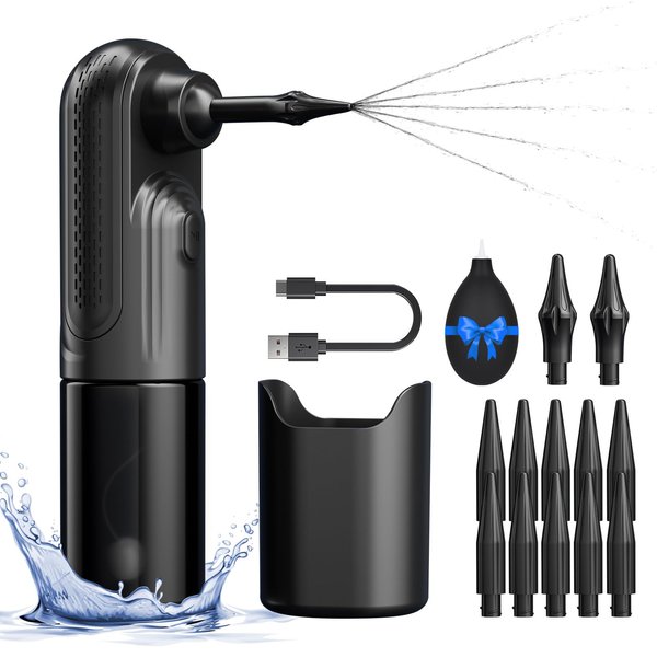 Ear Wax Removal - Electric Ear Irrigation Cleaning Kit - Water Powered Ear Cleaner with 4 Pressure Modes - Safe and Effective Ear Cleaning Tool - 12 Ear Tips, Water Resistan