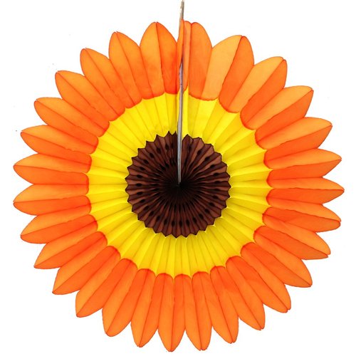 3-pack 18 Inch Tissue Paper Fanburst Decoration (Fall - Orange/Gold/Brown)