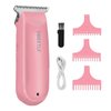 SweetLF Hair Clippers, Silent Cordless Hair Trimmer, Mini Hair Cutting Kit with 3 Guide Combs, Portable & USB Rechargeable Haircut Clippers for Men Women Kids (Pink)