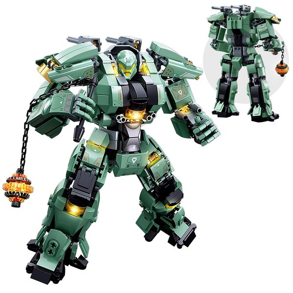 HIGH GODO Transforming Mech Robot Building Blocks Set,Destroy Warrior City Action Mech Model Building Kit, 542 Pieces Cool Robots Toys Gift for Adults and Kids Boys 6 7 8 10+