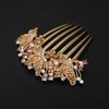 Chargances Butterfly Luxury Crystal Hair Comb Boho Shiny Flower Hair Comb Bridal Wedding Gold Rhinestone Hair Side Combs Hair Accessories Headpiece for Women and Girls (Gold)