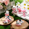 Jenaai 24 Pcs Cute Rubber Cows Bulk Squeak Floating Cow for Kids Bath Toys Rubber Animals Swimming Shower Bathtub Toy Favors for Party Baby Shower Pool Car Dashboard Decor Carnival Gift