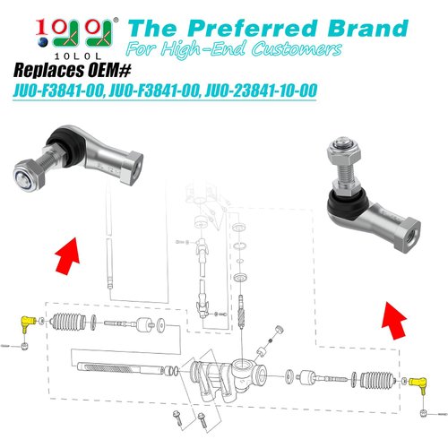 10L0L Golf Cart Outer Tie Rod End Ball Joint Kit, for Yamaha G22, G27, G29 Drive Gas and Electric Golf Cart 2003-Up, Replace OEM# JU0-F3841-00, JU0-23841-00