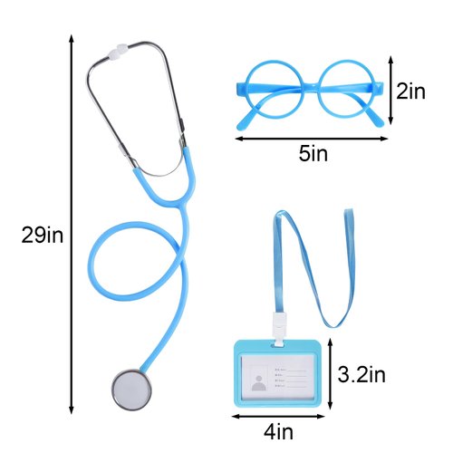 mifengda Doctor Costume Kids Lab Coat and Stethoscope Scientist Dress Up Kit