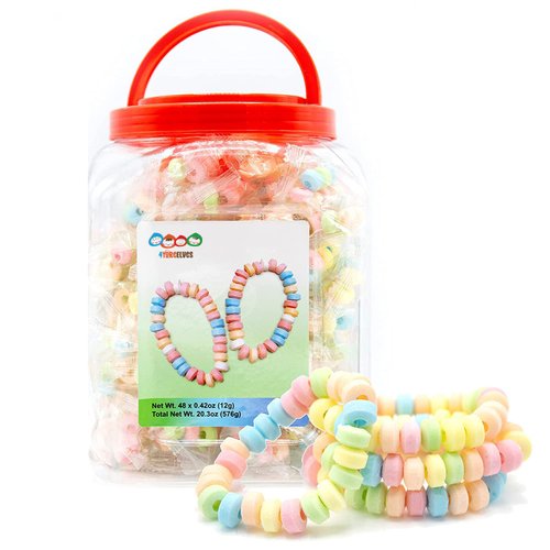 48 Candy Bracelets Individually Wrapped Bulk, Bracelet Candy Jewelry, Pastel Candy For Candy Buffet, Edible Bracelets, Candy Bracelet, Rainbow Candies, Candy Novelty, 48 Count by 4YoreElves