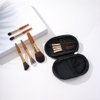 Mini Travel Makeup Brush Set with Bag and Mirror,Christmas Gift Makeup Brush Holder,Makeup Brush Kit For Women