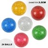 Tuko 24pcs 32MM Glitter Bouncy Ball Toys for Kids Party Favors, 4-8 Years Boy and Girls Indoor Team Playing Set