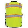 Global Glove GLO-099 Premium High-Visibility Surveyors Safety Vest, Lightweight and Breathable, Zipper Closure, 9 Pockets, XL