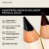 BESAME Masterliner Eyeliner Pencil Duo – Black and Brown Wooden Pencils with Sharpener, Long-Lasting, Smudge-Proof, Water-Resistant, Vegan, and Easy-to-Blend Formula
