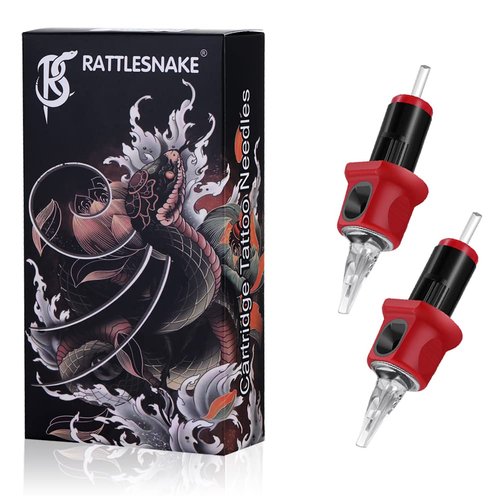 Rattlesnake Tattoo Cartridges Needles sorted Disposable Finger Ledge #10 L-Taper Bugpin Tattoo Needle Magnum Cruved (RCT-1009RM)