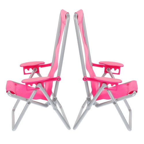STOBOK 2PCS Miniature Folding Beach Chairs Mini Dolls House Furniture Plastic Beach Lounge Chairs Dollhouse Furniture Accessories