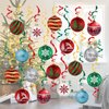 48 Pieces Christams Party Hanging Swirl Set Decorations Xmas Hanging Ornament for Home Birthday Xmas Party Supplies