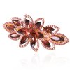 Sankuwen Floral Rhinestone Hairpin Luxury Crystal Flower Hair Barrette Clip (Red-Purple)
