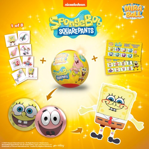 MiraBall Spongebob Mystery Expandable Maxi Plush to UNbox, Collectible Squishy and Soft Plush with 4 Surprise, Great Toy Gift for Kids Aged 3+, Last-Minute Gifts for Holiday Stockings (2-Pack)