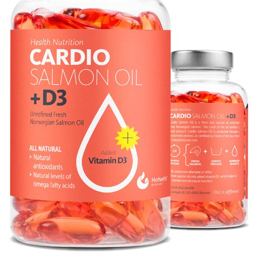 Hofseth BioCare Omega 3 Fish Oil Salmon Oil Capsules with Vitamin D3 - Omega 3 6 9, EPA, DHA & Astaxanthin | 90 Norwegian Salmon Oil Capsules - Supports Heart, Brain & Joints | No Fish Aftertaste