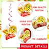 Pizza Party Decorations Pizza Hanging Swirls - 48Pcs Pizza Theme Ceiling Hanging Decor, Pre-assembled, Double-sided Printed, Pizza Birthday Supplies, Prefect for Pizza Party Decorations (12 Styles)